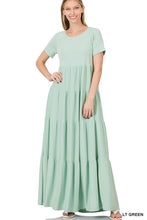 Load image into Gallery viewer, Short Sleeve Tiered Maxi Dress