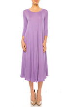 Load image into Gallery viewer, Solid jersey knit a-line dress