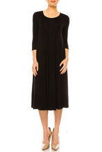 Load image into Gallery viewer, Solid jersey knit a-line dress