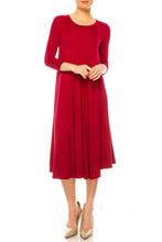 Load image into Gallery viewer, Solid jersey knit a-line dress