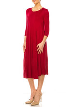 Load image into Gallery viewer, Solid jersey knit a-line dress