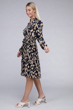 Load image into Gallery viewer, Allover Print Pleated Belted Dress