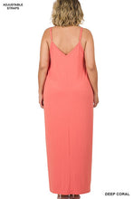Load image into Gallery viewer, Plus V-Neck Cami Maxi Dress with Side Pockets