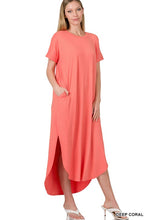 Load image into Gallery viewer, BRUSHED DTY SHORT SLEEVE MAXI DRESS
