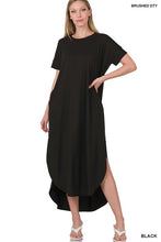 Load image into Gallery viewer, BRUSHED DTY SHORT SLEEVE MAXI DRESS
