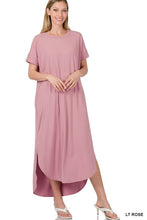 Load image into Gallery viewer, BRUSHED DTY SHORT SLEEVE MAXI DRESS
