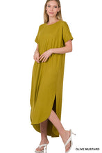 Load image into Gallery viewer, BRUSHED DTY SHORT SLEEVE MAXI DRESS
