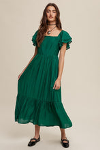 Load image into Gallery viewer, Square Neck Ruffled Short Sleeve Maxi Dress
