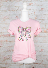 Load image into Gallery viewer, Christmas Bow Lights Holiday Graphic Tee
