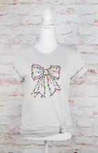 Load image into Gallery viewer, Christmas Bow Lights Holiday Graphic Tee
