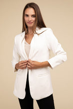 Load image into Gallery viewer, Woven Long Sleeve Open Front Classic Blazer
