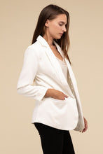 Load image into Gallery viewer, Woven Long Sleeve Open Front Classic Blazer

