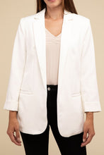 Load image into Gallery viewer, Woven Long Sleeve Open Front Classic Blazer
