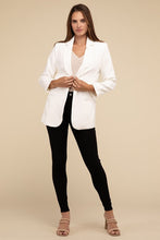 Load image into Gallery viewer, Woven Long Sleeve Open Front Classic Blazer
